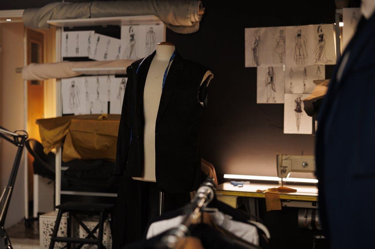 Atelier de costume design : croquis, tissus et accessoires pour créer des costumes captivants et personnalisés.