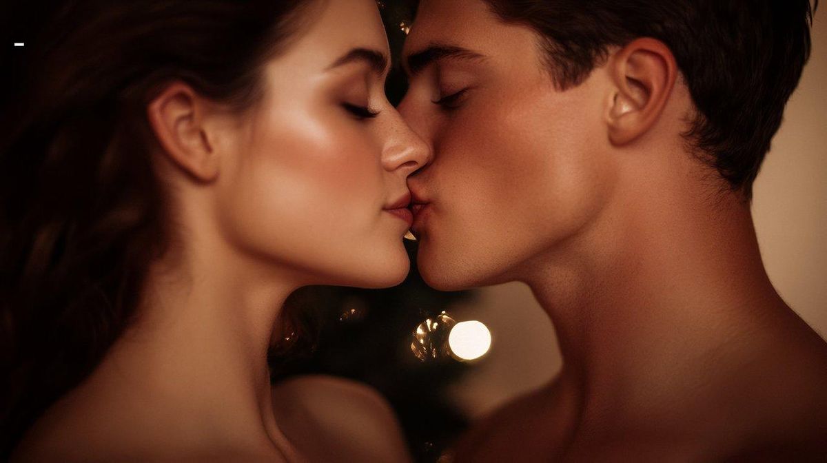 Intimité électrique : un baiser complice pour renforcer la satisfaction mutuelle en couple.