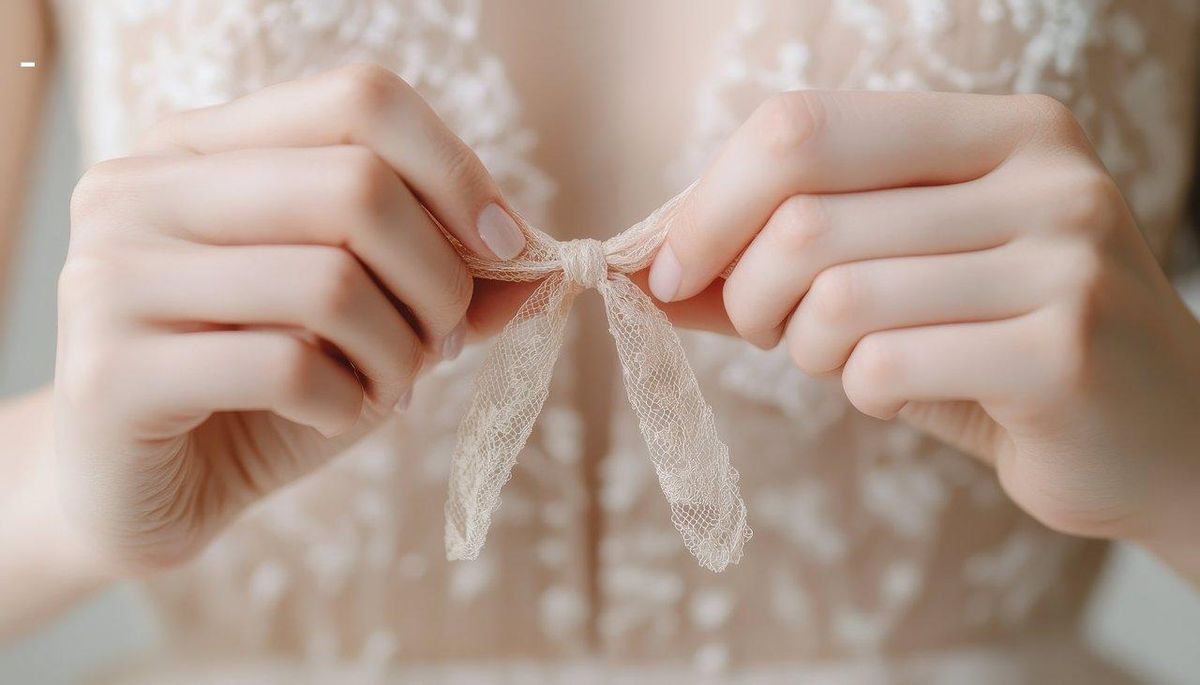 Noir dentelle raffinée : un nœud qui incarne l'élégance et le soin, essentiels à la longévité.