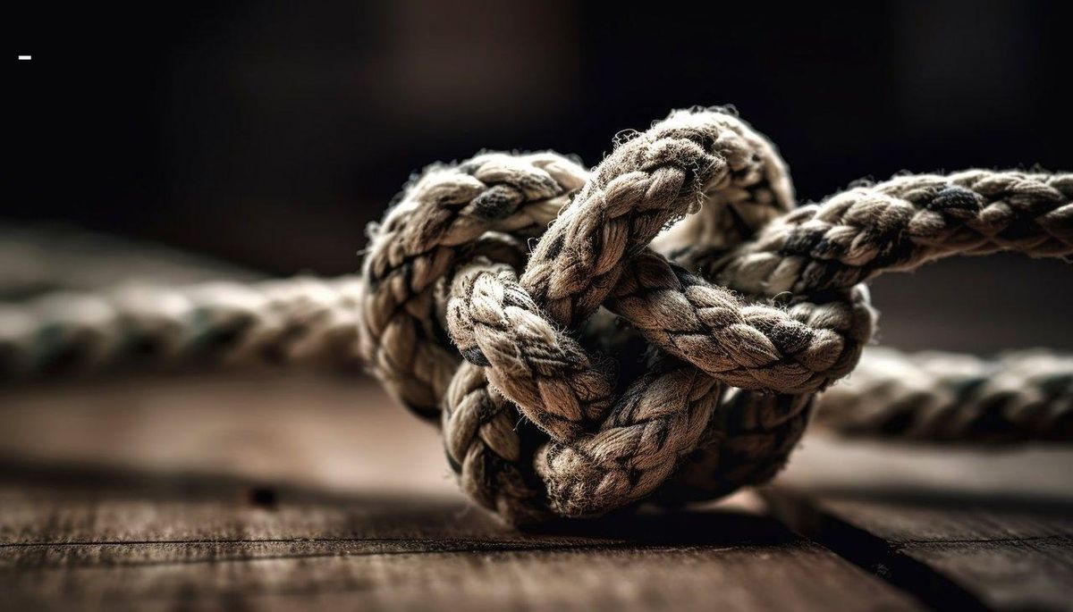 Nœud en gros plan : maîtrisez la corde pour sécuriser votre kit de bondage débutant.