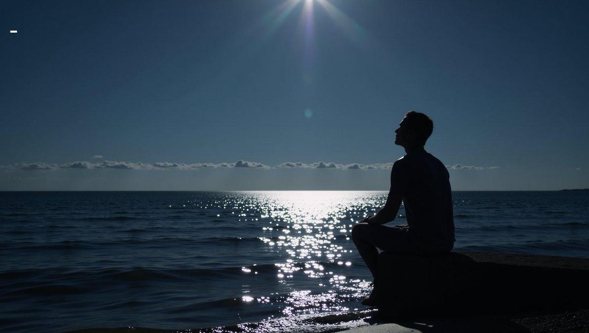 Sérénité au bord de l'eau, évoquant la fusion du plaisir et de la relaxation méditative.