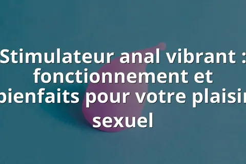 Stimulateur anal vibrant : fonctionnement et bienfaits pour votre plaisir sexuel